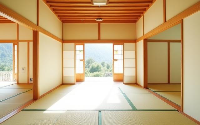 Ранние дни чайного домика 雪月風花茶, показывающие традиционный интерьер и убранство